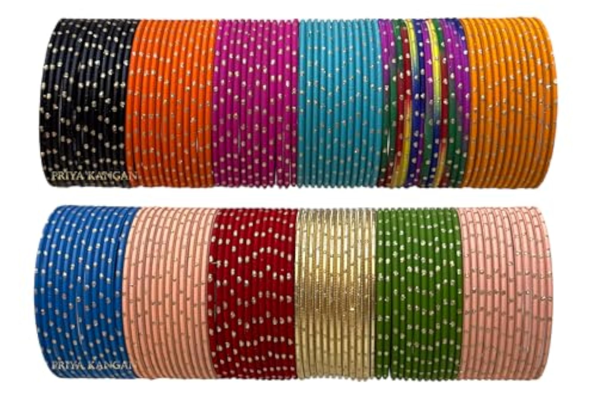 Exotic Nion Dot Matte Finish Metal Bangles For Indian Attires